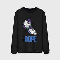 Свитшот хлопковый мужской Dope pure, цвет: черный