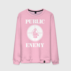 Свитшот хлопковый мужской Public Enemy, цвет: светло-розовый