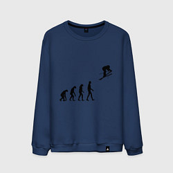 Свитшот хлопковый мужской Эволюция лыжник, цвет: тёмно-синий