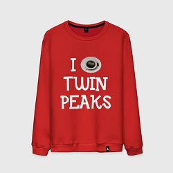 Свитшот хлопковый мужской I love Twin Peaks, цвет: красный