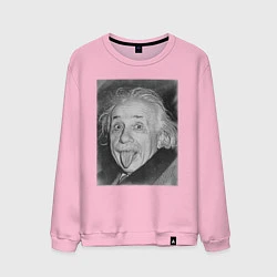Свитшот хлопковый мужской Энштейн дурачится, цвет: светло-розовый