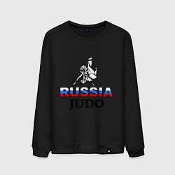 Свитшот хлопковый мужской Russia judo, цвет: черный