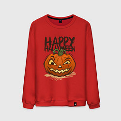 Свитшот хлопковый мужской Happy halloween, цвет: красный