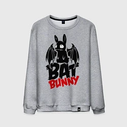 Свитшот хлопковый мужской Bat bunny, цвет: меланж