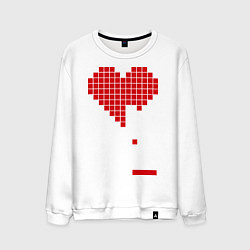 Свитшот хлопковый мужской Heart tetris, цвет: белый