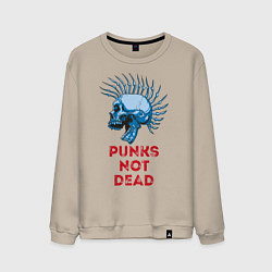 Свитшот хлопковый мужской Punks not dead, цвет: миндальный