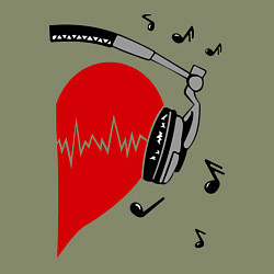 Свитшот хлопковый мужской Влюбленный меломан, цвет: авокадо — фото 2