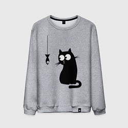 Мужской свитшот Кот и рыба