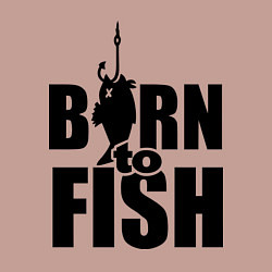 Свитшот хлопковый мужской Born to fish, цвет: пыльно-розовый — фото 2