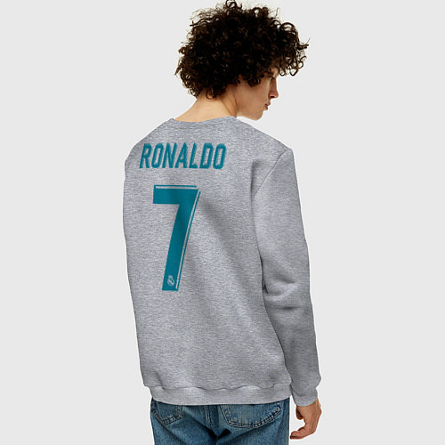Мужской свитшот Real Madrid: Ronaldo 07 / Меланж – фото 4