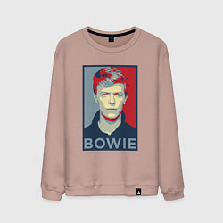 Свитшот хлопковый мужской Bowie Poster, цвет: пыльно-розовый