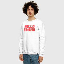 Свитшот хлопковый мужской Hello Friend, цвет: белый — фото 2