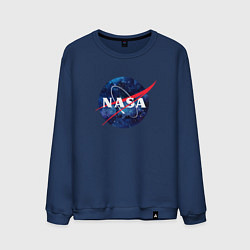 Свитшот хлопковый мужской NASA: Cosmic Logo, цвет: тёмно-синий