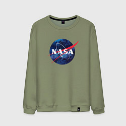 Свитшот хлопковый мужской NASA: Cosmic Logo, цвет: авокадо