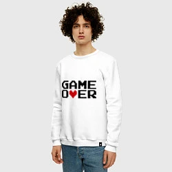 Свитшот хлопковый мужской Game over 8 bit, цвет: белый — фото 2