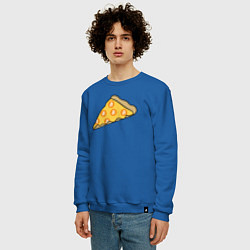 Свитшот хлопковый мужской Bitcoin Pizza, цвет: синий — фото 2