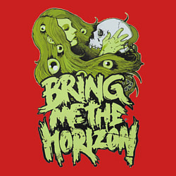 Свитшот хлопковый мужской Bring Me The Horizon: Green Girl, цвет: красный — фото 2