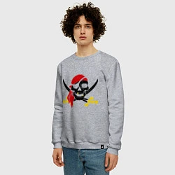 Свитшот хлопковый мужской Пиратская футболка, цвет: меланж — фото 2