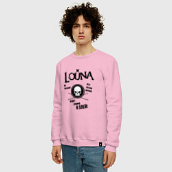 Свитшот хлопковый мужской Louna: Громче и злей, цвет: светло-розовый — фото 2
