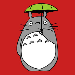 Свитшот хлопковый мужской Totoro с зонтом, цвет: красный — фото 2