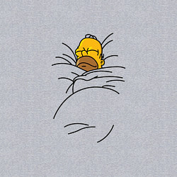 Свитшот хлопковый мужской Спящий Гомер, цвет: меланж — фото 2