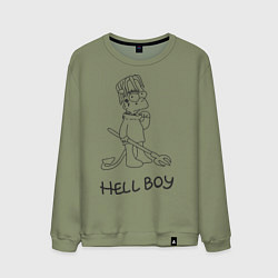 Свитшот хлопковый мужской Bart: Hell Boy, цвет: авокадо