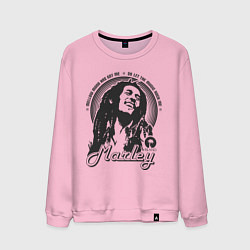 Свитшот хлопковый мужской Bob Marley: Island, цвет: светло-розовый