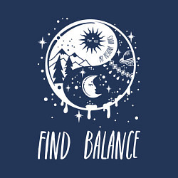 Свитшот хлопковый мужской Find Balance, цвет: тёмно-синий — фото 2