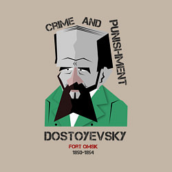 Свитшот хлопковый мужской Dostoevsky Crime, цвет: миндальный — фото 2