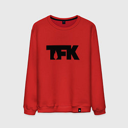 Свитшот хлопковый мужской TFK: Black Logo, цвет: красный