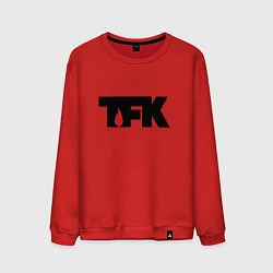 Свитшот хлопковый мужской TFK: Black Logo, цвет: красный
