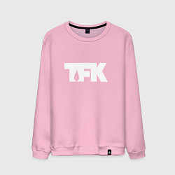 Свитшот хлопковый мужской TFK: White Logo, цвет: светло-розовый