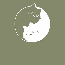 Свитшот хлопковый мужской Котики Инь Янь, цвет: авокадо — фото 2