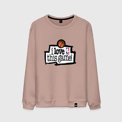 Свитшот хлопковый мужской Basketball: I love this game, цвет: пыльно-розовый