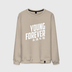 Свитшот хлопковый мужской Young Forever, цвет: миндальный