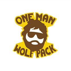 Свитшот хлопковый мужской One man, wolf pack, цвет: белый — фото 2