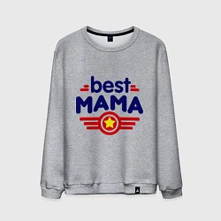 Свитшот хлопковый мужской Best mama logo, цвет: меланж