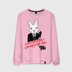 Свитшот хлопковый мужской Misfits: White rabbit, цвет: светло-розовый