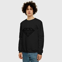 Свитшот хлопковый мужской SWAG Diamond, цвет: черный — фото 2