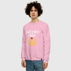 Свитшот хлопковый мужской Metro 2033, цвет: светло-розовый — фото 2