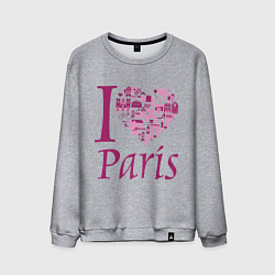 Мужской свитшот I love Paris