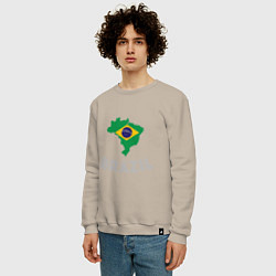 Свитшот хлопковый мужской Brazil Country, цвет: миндальный — фото 2