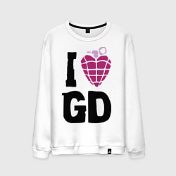 Свитшот хлопковый мужской I love GD, цвет: белый