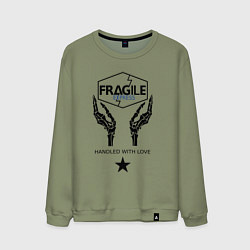 Свитшот хлопковый мужской Fragile Express, цвет: авокадо