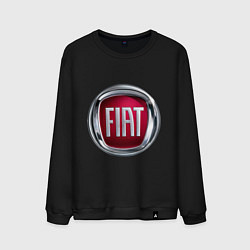 Свитшот хлопковый мужской FIAT logo, цвет: черный