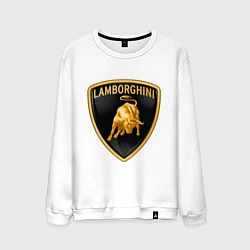 Свитшот хлопковый мужской Lamborghini logo, цвет: белый