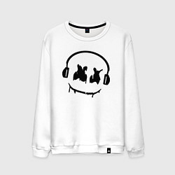 Свитшот хлопковый мужской Marshmello Music, цвет: белый