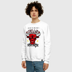 Свитшот хлопковый мужской Chicago Bulls est. 1966, цвет: белый — фото 2