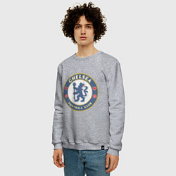 Свитшот хлопковый мужской Chelsea FC, цвет: меланж — фото 2