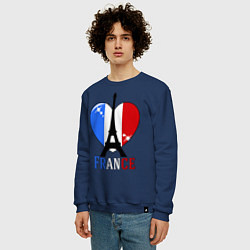 Свитшот хлопковый мужской France Love, цвет: тёмно-синий — фото 2